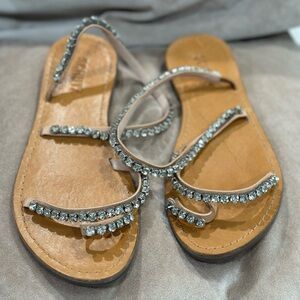 Schutz Azalea Crystal Rhinestone Embellished Sandals US 7B Made in Brazil